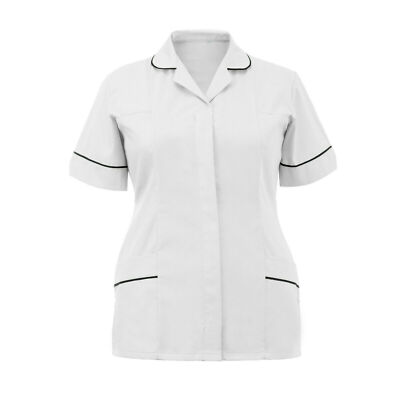 Medizinisch weiß Damen Top Gesundheitswesen Arzt Krankenpflege Klinik Tunika Uniform Shirt