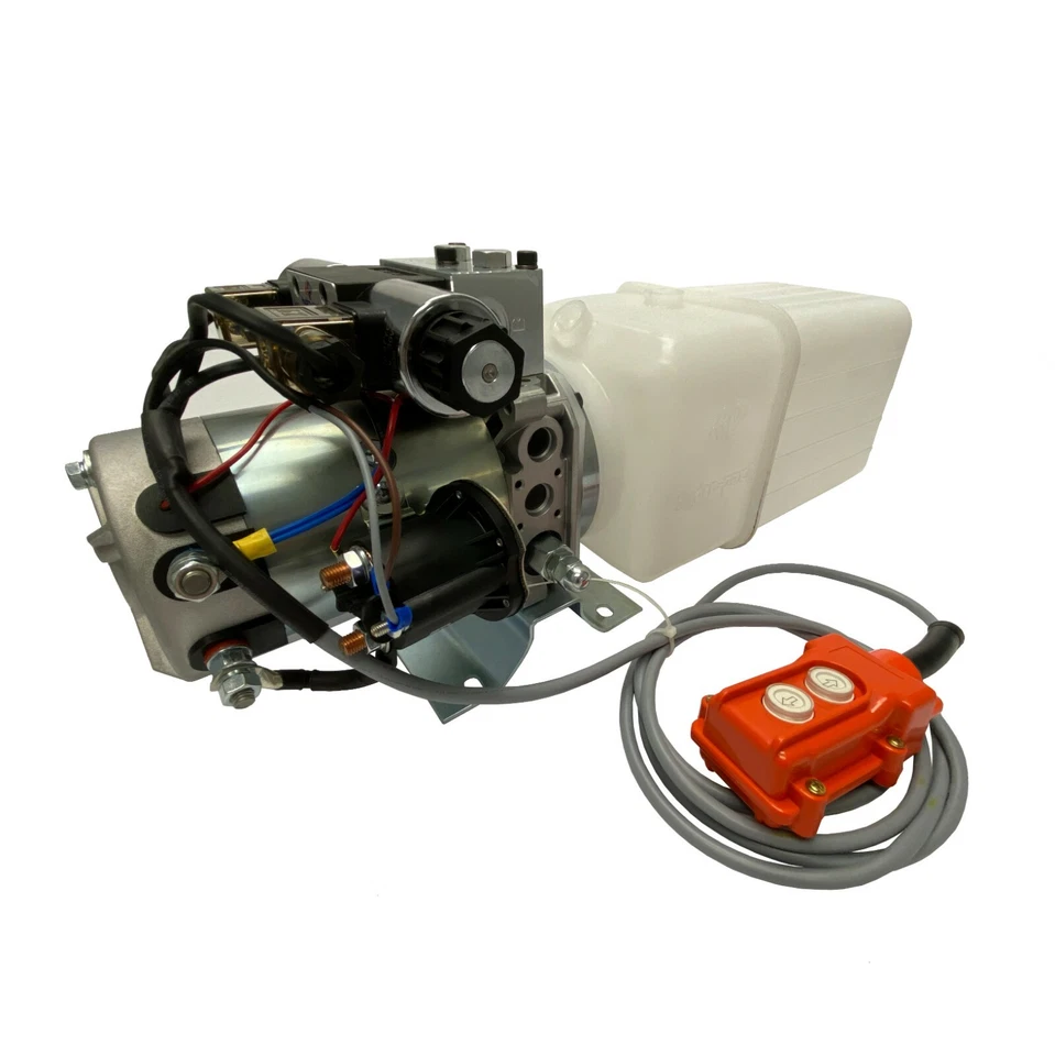 12V DC Double Acting Hydraulic Power Unit 6 Quart tank with Remote Control - Image 2 of 4