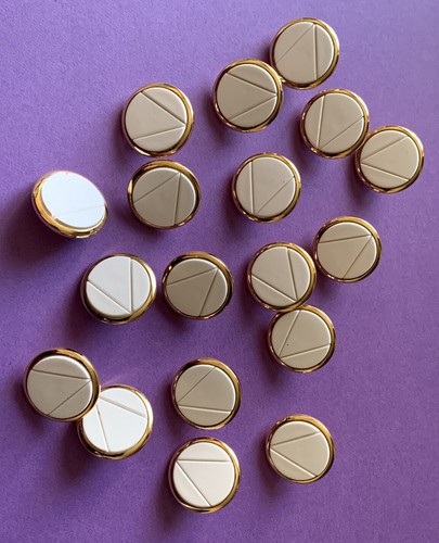 Pack De 12 Boutons Dorés - Diamètre 22 Mm - Pour Couture, Déco, Customisation - Neuf