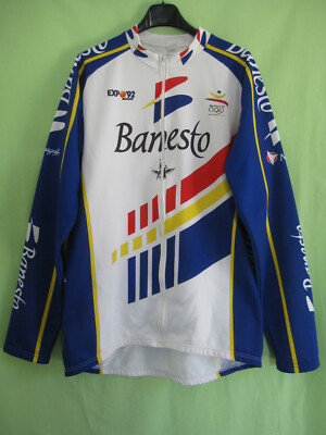 Maillot Cycliste Vintage Manches Longues LOOK - Taille M, Multicolore, Fabrication Italie