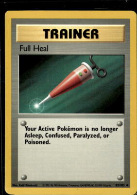 Pokemon Full Heal 82/102 Base Set Non Holo Uncommon 2 Card Lot LP