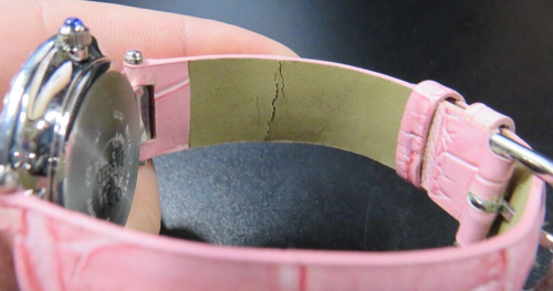 NOS Adrienne Orologio Donna Completo Pavè Cristallo Abito Cinturino Pelle Rosa - Foto 6 di 7