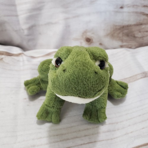 K&M Realistic Green Frog Plush Stuffed Animal 5.5 Inch 2003 No Sound - Picture 2 of 9