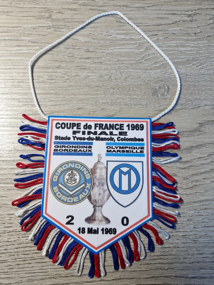FANION FOOTBALL FINALE COUPE de FRANCE 1968/1969 FCG BORDEAUX - OM MARSEILLE - Photo 1/1
