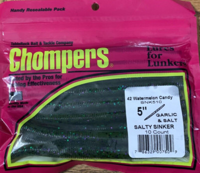 Choppers SKN510 5'' Salty Sinker Watermelon Candy Garlic/Salt-1 10pk- NEW-SHIP24H