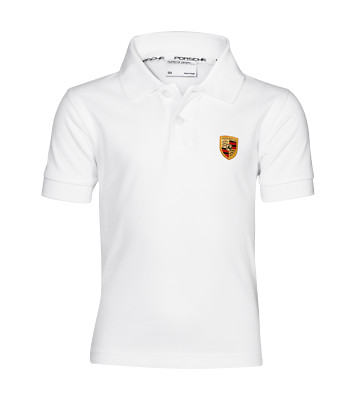 Original Porsche ''Polo-Shirt Wappen   Essential'' Herren, weiß, 100% Baumwolle