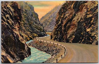 Colorado CO, Esters, Rocky Mountain National Park, Cliffs, Highway, Postcard