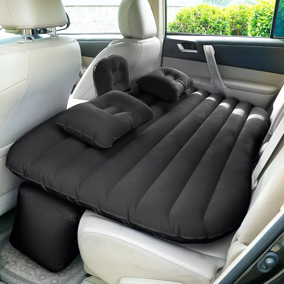 Inflatable Travel Car Air Mattress Back Seat Bed with 2 Pillows