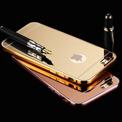 Metall Bumper Hülle für iPhone 8 7 6 6s Plus 5 SE Spiegel Schutzhülle Cover Case