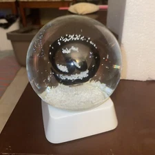 Snow Globe @ At Sign, Plastic White Base & 4” Inch Glass Ball w/ Internet Symbol
