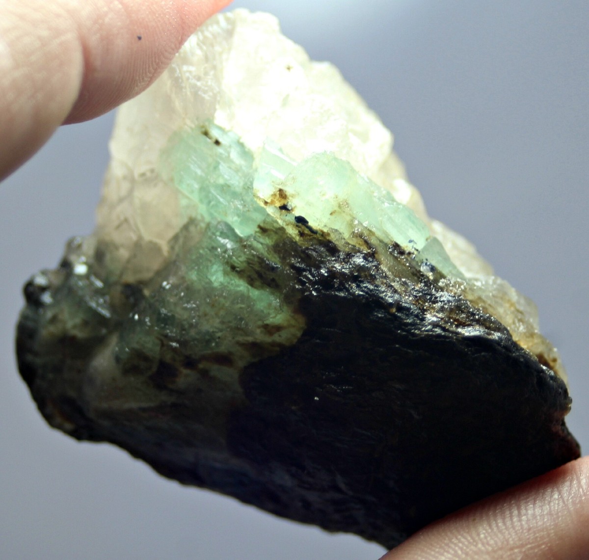 241 Ct Transparent Green Emerald Crystal in Matrix @ Chitral