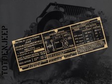 HOTCHKISS M201 6V MESSING PLATTE PLAKETTE .....US WW2 - JEEP WILLYS