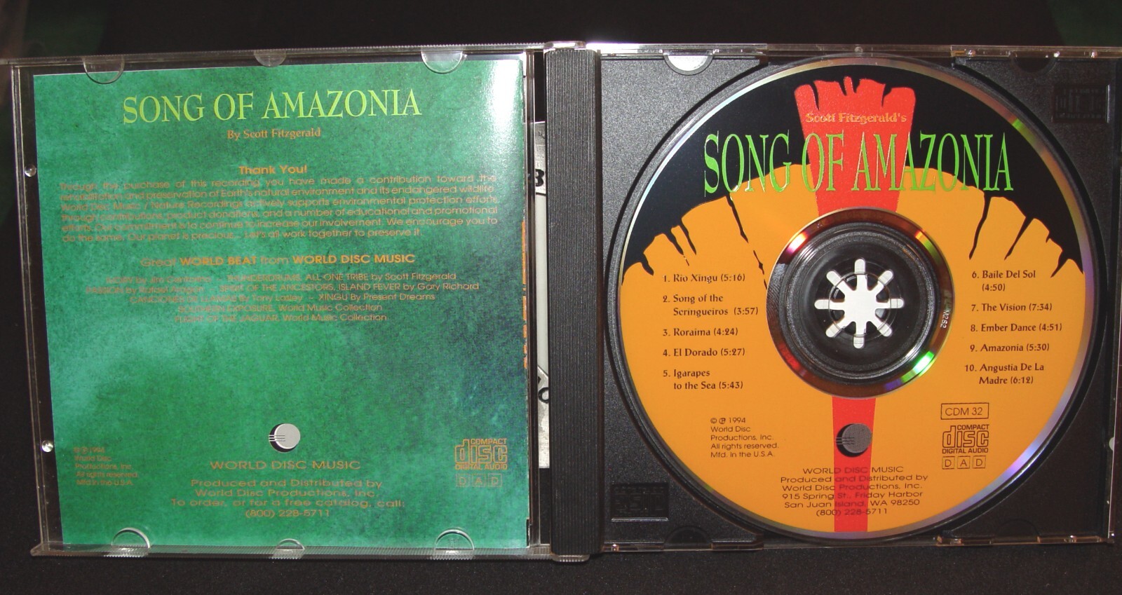 1994 SCOTT FITZGERALD "Song of Amazonia" 10 Beautiful Songs of the Rainforest eBay