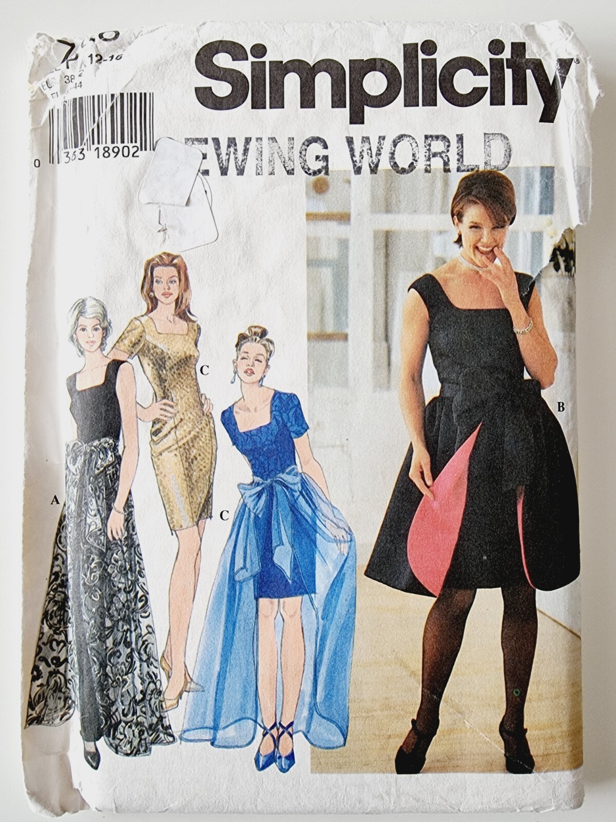 Simplicity Princess Seam Lined Prom Dress & Detachable Skirt Pattern Size 12-16
