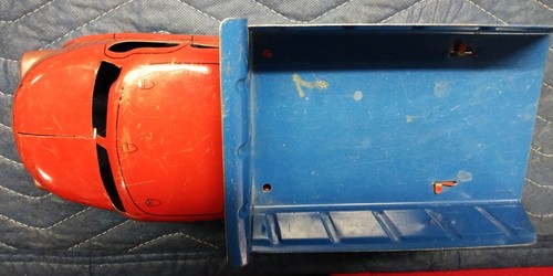 Original 1940's Wyandotte Pressed Steel Toy Dump Truck Red Blue Good Cond. - Picture 4 of 9