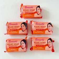 5 BEAUCHE KOJIC SOAP LIGHTENS SKIN 90 grams EACH USA SELLER FRESH STOCK NEW