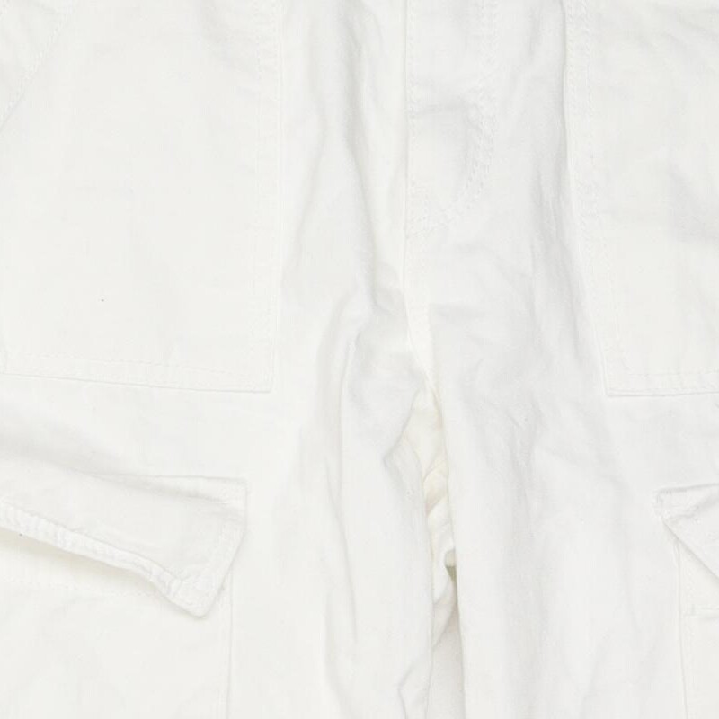 Bershka Womens White Cotton Blend Straight Jeans Size 6 L30 in  Cargo Sty image 9