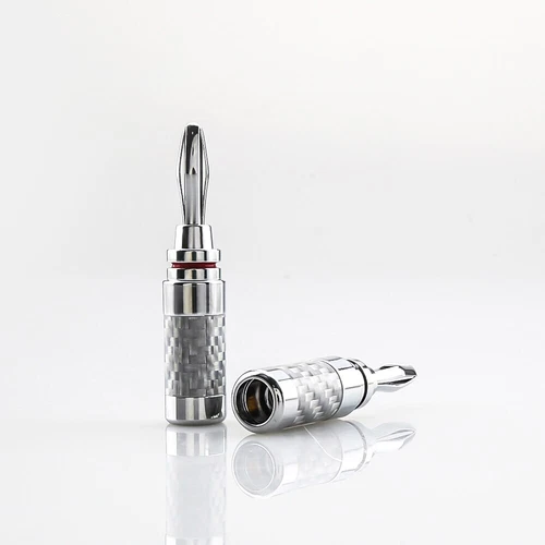 Hi-end Carbon Fiber Rhodium Plated Banana Connectors Audio Speaker Cable Plug - Picture 5 of 7
