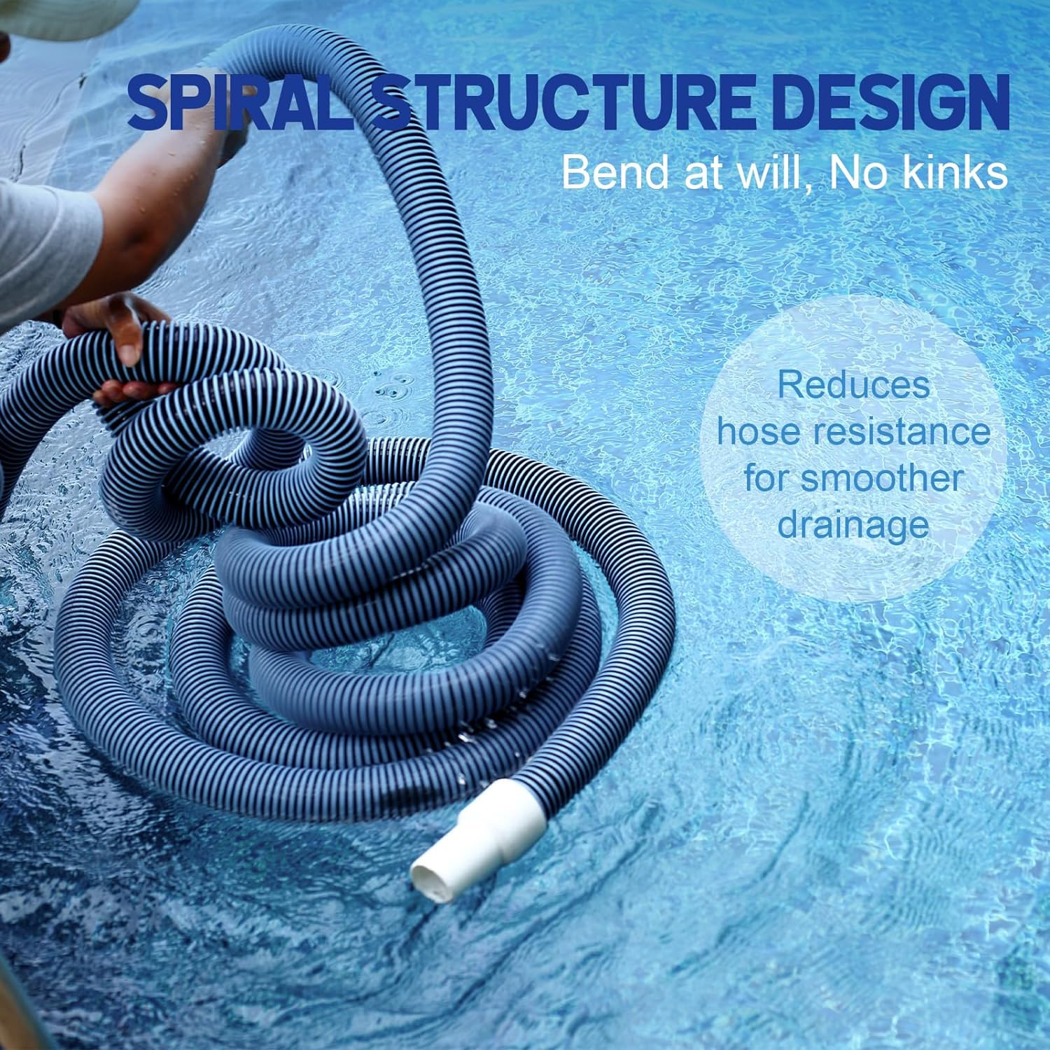 Pool Vacuum Hose Above/In Ground Manual Heavy Duty Swimming Pool Hose with Swive