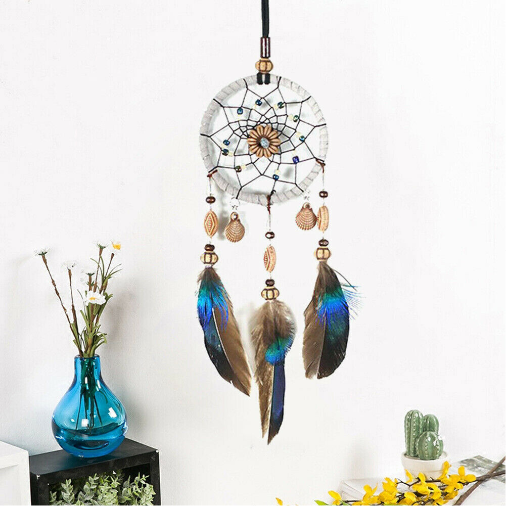 Dream Catcher Wall Hanging Bead Ornament Feathers Kids Room Car Rearview Mirror