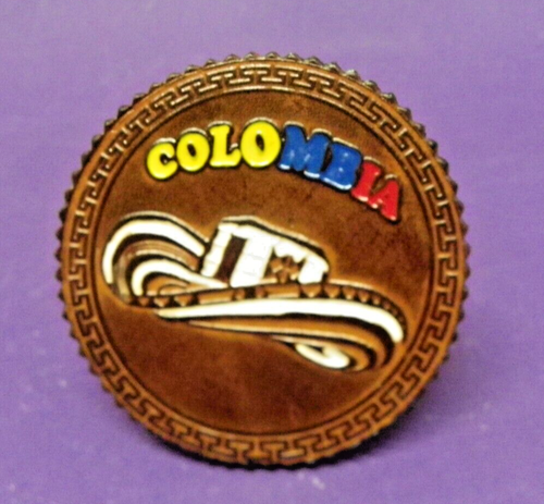 Colombia Santa Marta Juego de 5 Posavasos Cuero Tostado Recuerdo - Imagen 4 de 9