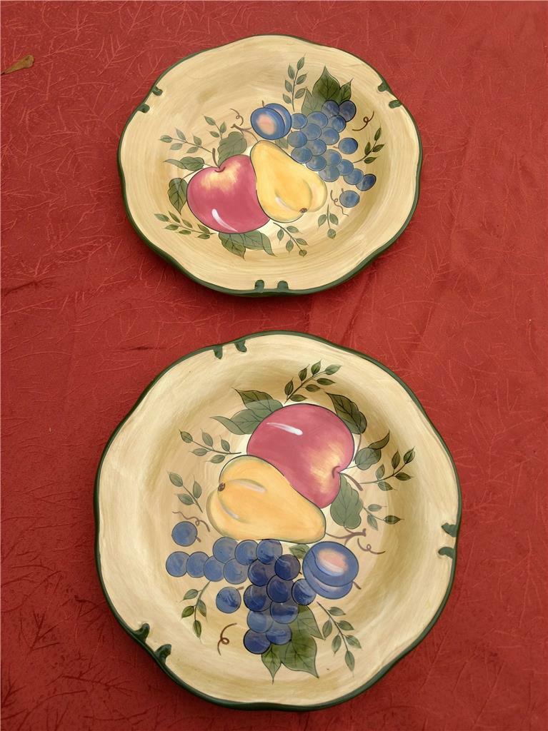 Home Trends Granada 11&Quot; Dinner Plates, Lot Of 2, Fruit Design