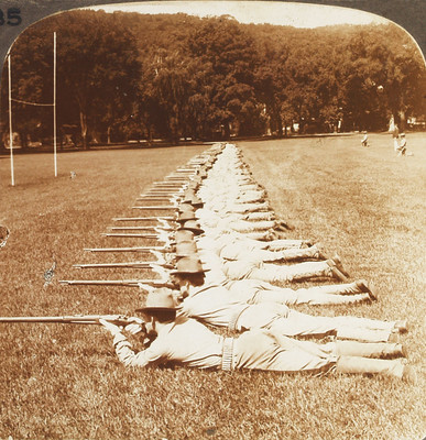 Underwood Stereoview West Point Academy Cadets w/ Rifles 1900's USA 100 #85 VG+