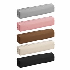Estuche para lápices pequeño de cuero bolsa para bolígrafos con cremallera bolsas para bolígrafos maquillaje de viaje bolígrafo