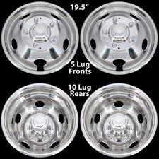 Chevy P30 Rv 19.5 5 Lug Front 10 Lug Rear Dual Wheel Simulators Covers Liners