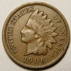 1906 Indian Head Cent Penny  F-VF   "Not Cleaned -Actual Coin Pictured"
