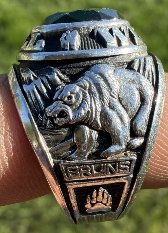 Vintage 1986 Tri West High School Lizton Indiana Class Ring GREEN