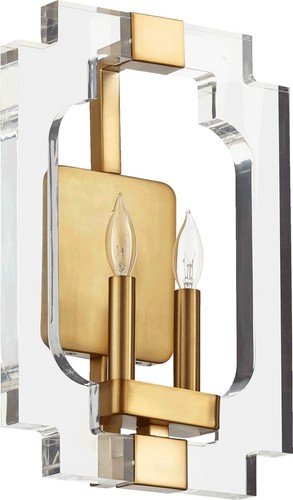 Quorum International 555-2 Broadway 2 Light 15" Tall Wall Sconce - Brass