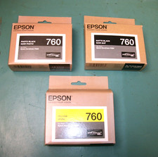 LOT OF 3 - EPSON SureColor P600 UltrChrome HD 760 Ink Cartridges - NEW RF
