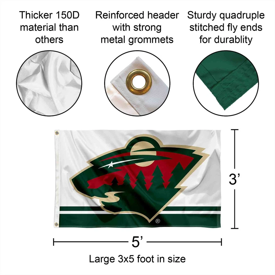 Minnesota Wild Flag 3x5 Banner - Image 2 of 4