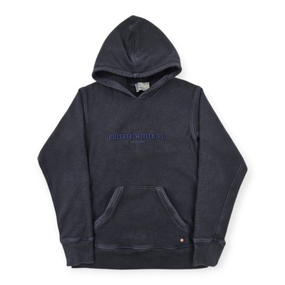 Privat weiß sehr guter Zustand Spellout bestickter Hoodie blau Herren Größe 4 Medium 