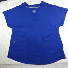 CuddlDuds Climate Control Scrub Top Womens Sm Metro Blue Pit To Pit 19in