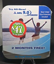 Vintage AOL 9.0 Optimized Install CD Sealed Tin 1045 hrs America Online