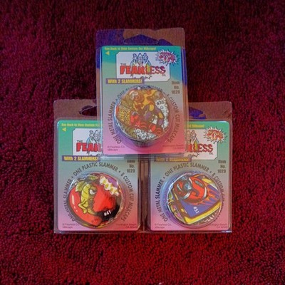 Vintage Fearless Co.  Milk Caps/Pogs 8 Custom Cut mit 2 Slammern *NEU* x 3 Packungen