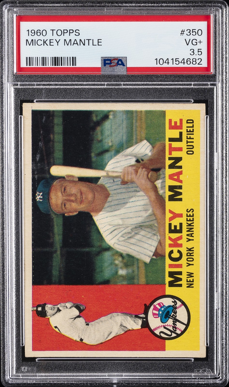 1960 TOPPS #350 MICKEY MANTLE PSA 3.5