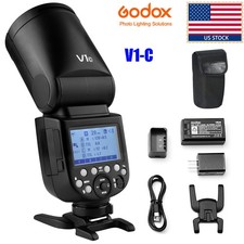 GODOX V1-C 76Ws 2.4G TTL1/8000 HSS Round Head Camera Flash Speedlight for Canon