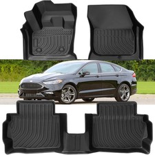 All Weather Rubber Car Floor Mats for 2013-2016 Ford Fusion Easy to Clean