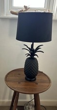 Rocket St George Dark Brown/black Metal Pineapple Lamp Base Used Free Shade