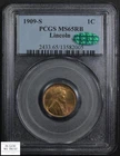 1909 S Red-Brown Lincoln Wheat Copper Cent 1C PCGS MS 65 RB CAC