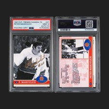 1991 Future Trends Pete Mahovlich #27 Auto PSA 10 Mint 9