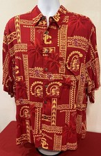 Reyn Spooner USC Trojans HawaiianShirt Men XL Rayon Short Sleeve