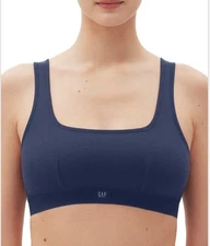 GAP Body Womens Comfort Logo Bralette - Elysian Blue Size Large