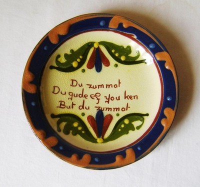 Longpark Devon Motto Geschirr Schale 10 cm breit ''Du zummat, Du gude ef you ken..etc.''