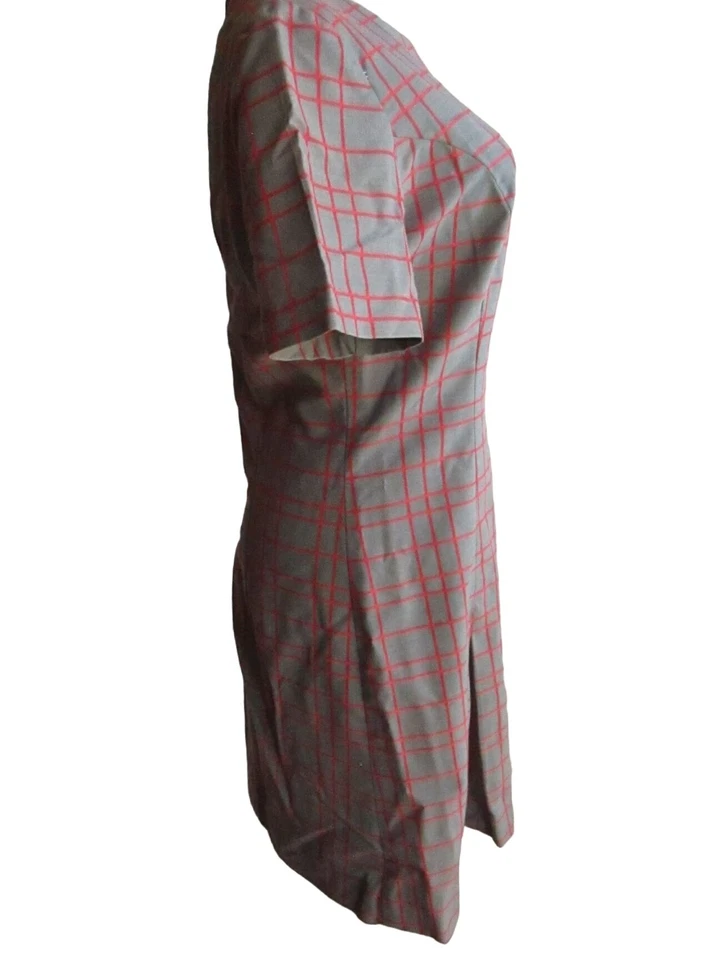 Vestido vintage para mujer 8/10 años 60 Hiphugger Scooter gris/rojo a cuadros Joan Curtis M Foto 4 de 4