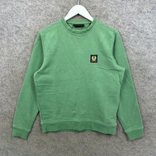 Belstaff Jumper Mens Small Green Phoenix Logo Pullover Sweatshirt Crew Neck Top