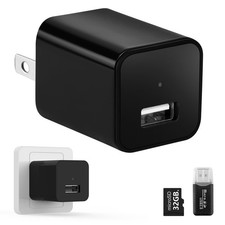 No Audio Charger Camera - Video-Only 1080P Small with Motion Black 